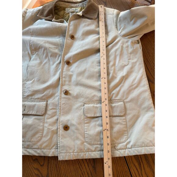 Vintage LL Bean Chore Jacket Barn Tan Field Coat Canvas Tan 3X - Picture 7 of 10
